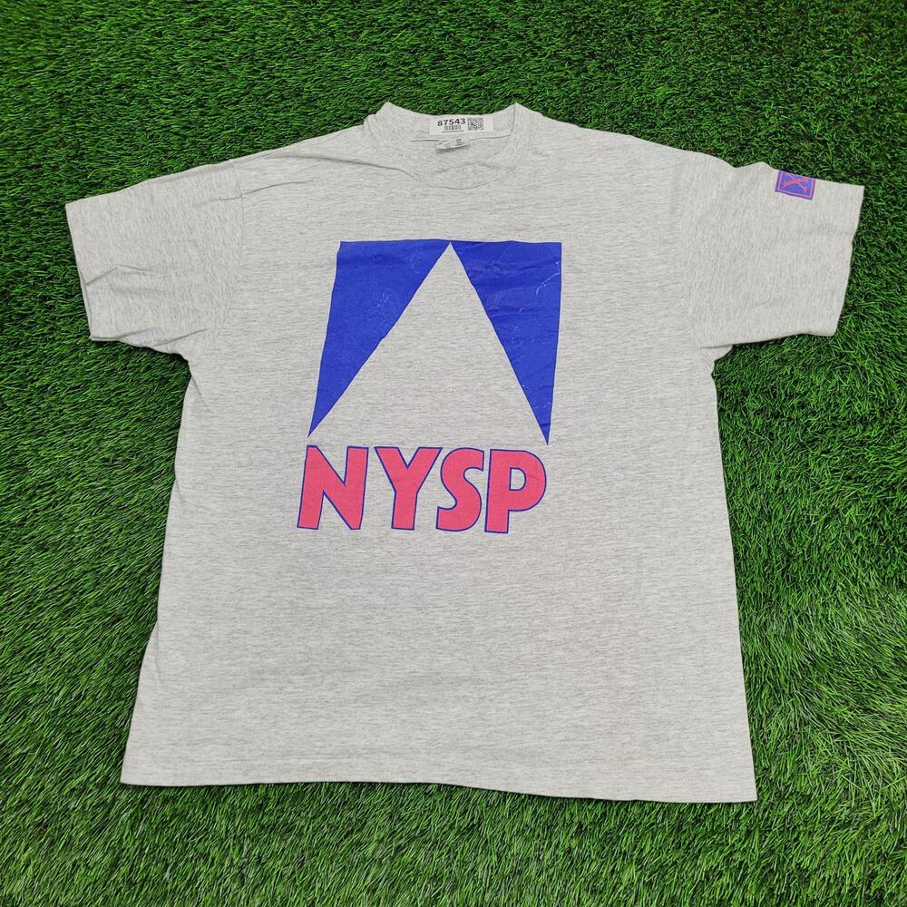 Vintage 90s Champion NYSP Shirt L/XL 22x28 Gray Spellout USA